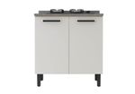 Balcão de Cozinha Itatiaia em Madeira p/ Cooktop 4 Bocas com 2 Portas Off White New Jazz
